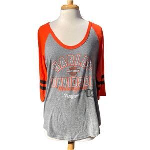 Harley-Davidson Women’s Baseball T-shirt Smokey Mtn TN 2 Sided Graphic